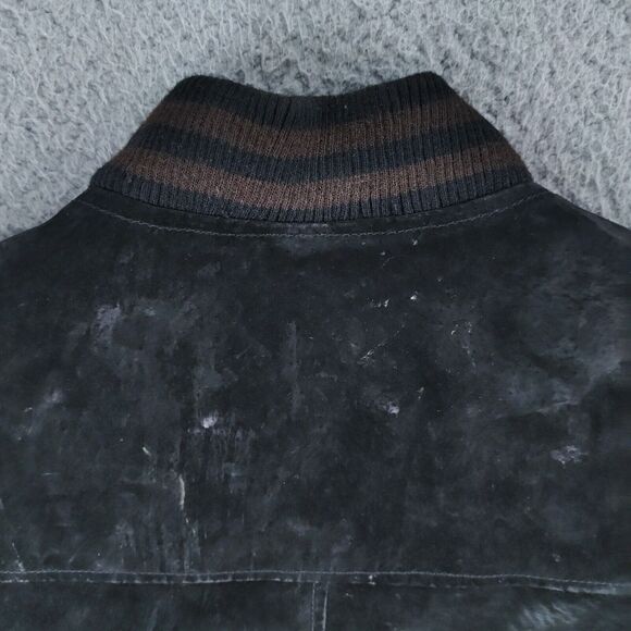 Vintage Seude Leather Varsity Jacket Mens XL Brown & Black Thick Lined - Picture 8 of 16